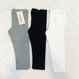 5/$25 NEW Cat & Jack gray white black stretch elastic waist  leggings - 6-9m